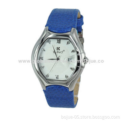 Fashionable Women's Leisure Dress Sports/Men's Leather Watch, Blue Strap